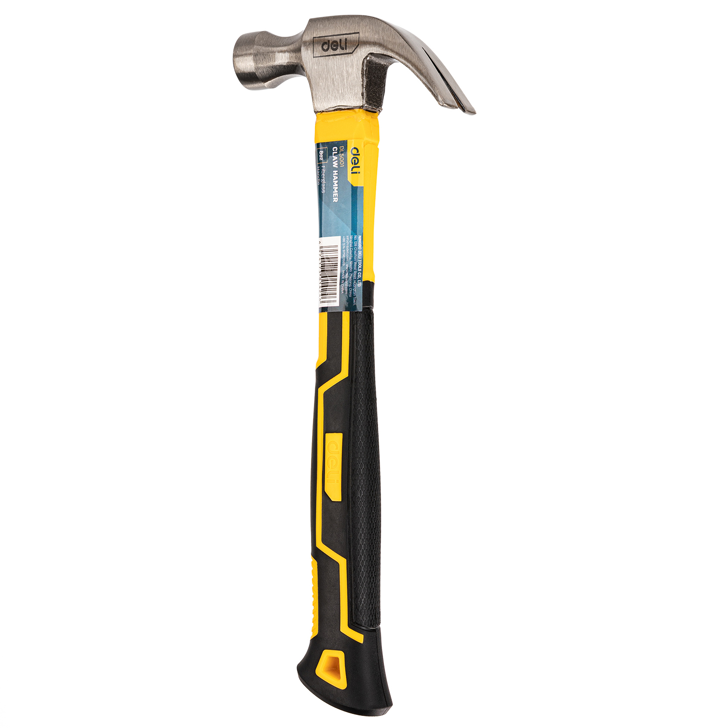 Изображение товара Молоток-гвоздодер Deli Tools DL5001 с фиберглассовой рукояткой 250 г