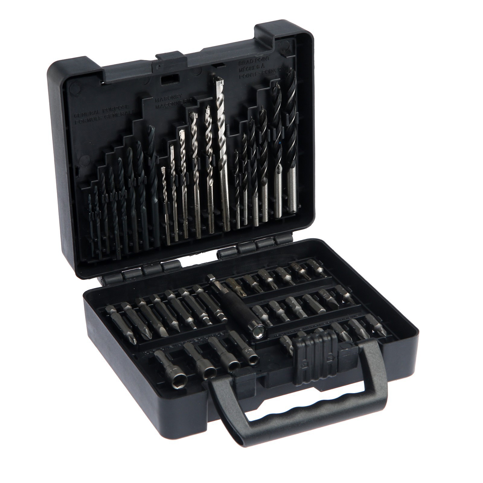 Изображение товара Набор сверл и бит Тундра 5401912 50 шт универсальный для дерева металла бетона