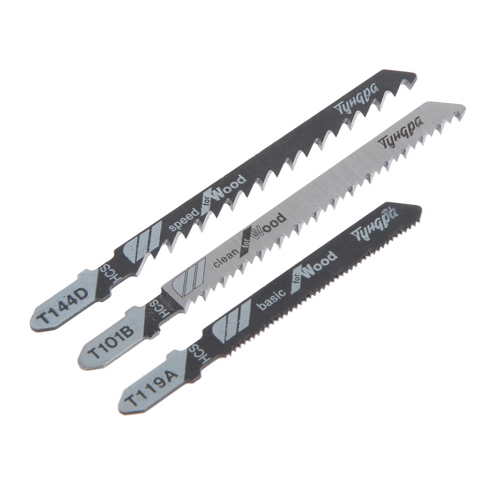 Изображение товара Набор пилок для электролобзика ТУНДРА 3 шт для дерева и металла