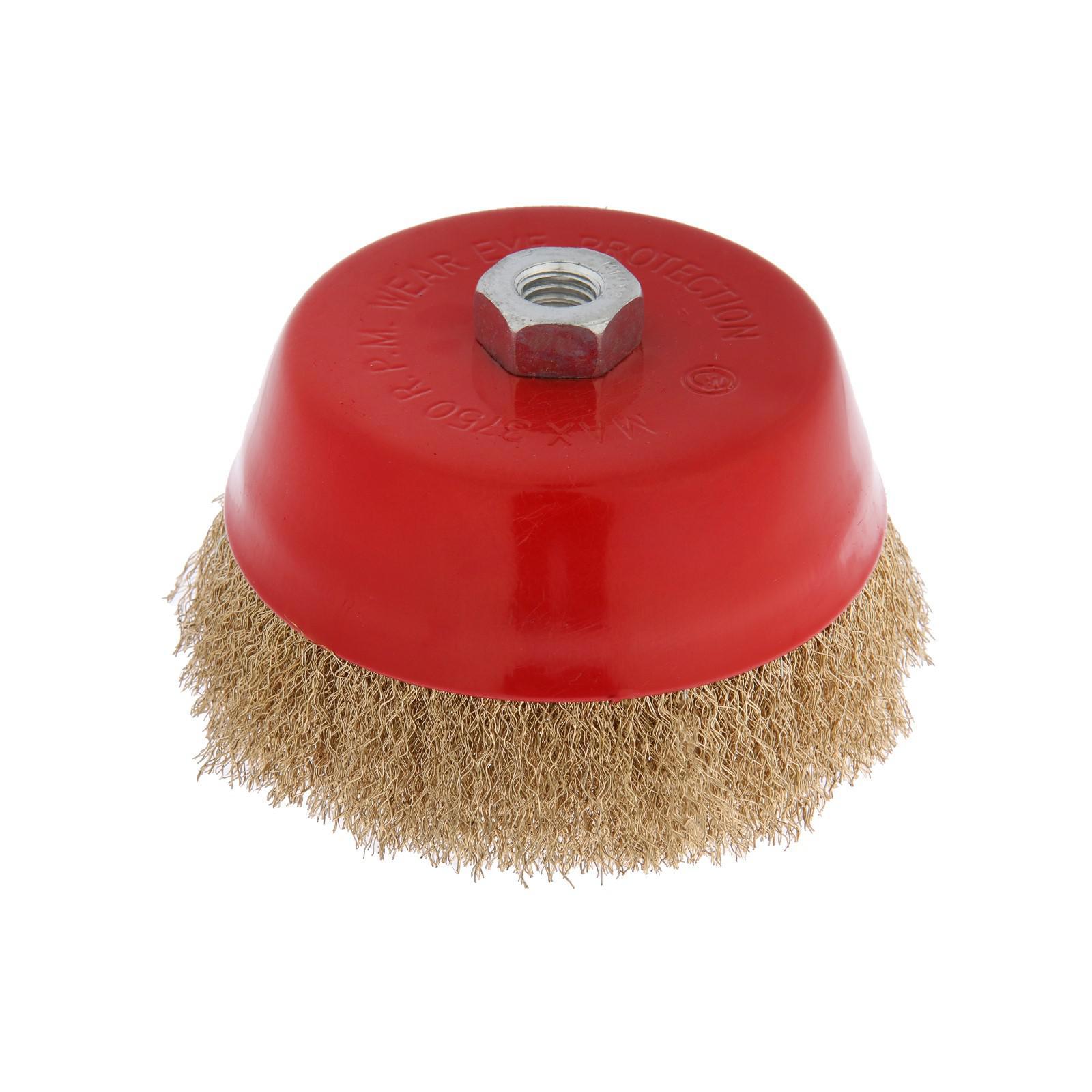 Изображение товара Щетка для УШМ чашевидная витая Лом 2767944 150 мм M14 для шлифовки и очистки металла