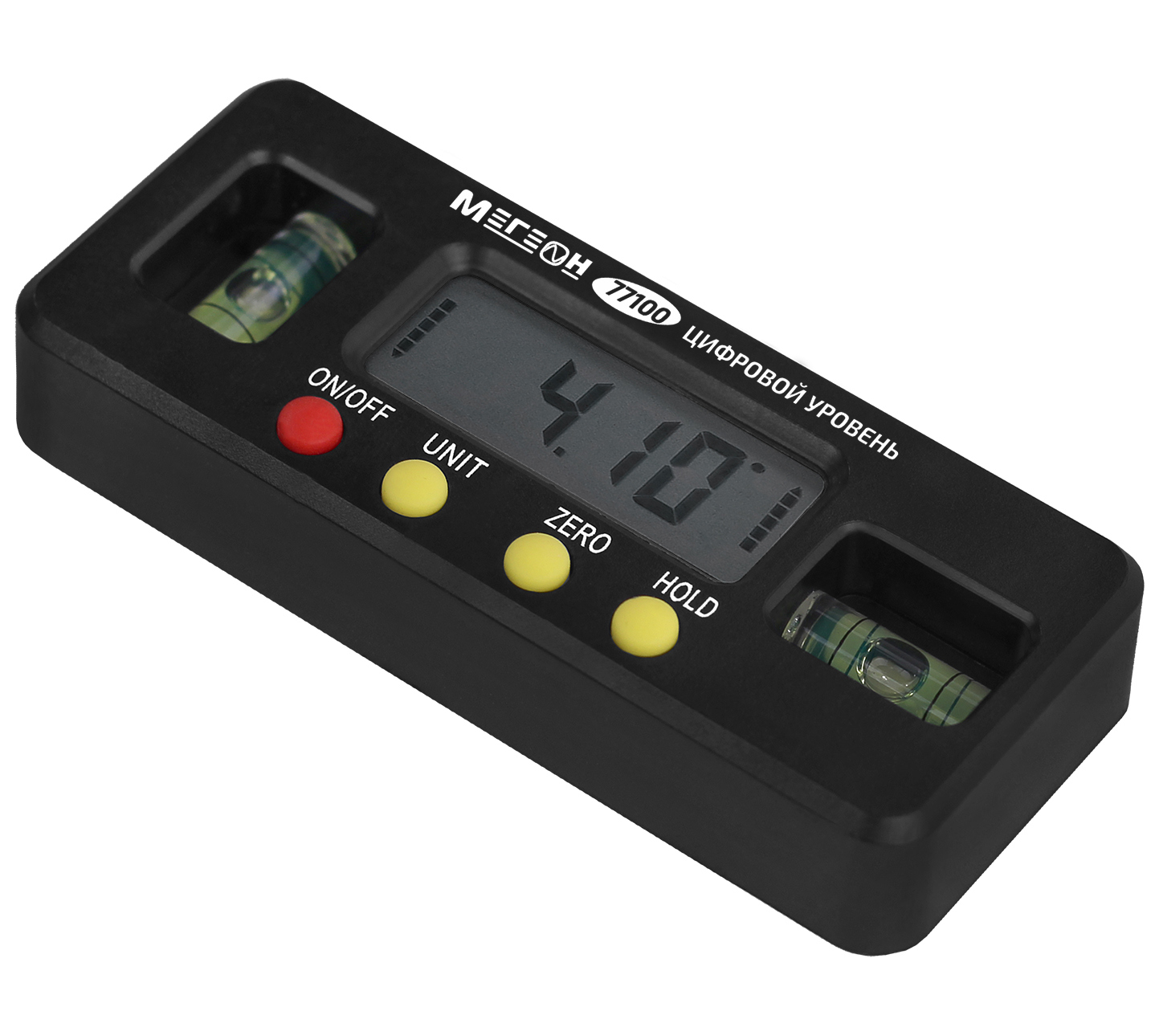 Изображение товара Цифровой уровень-угломер Мегеон 77100 с магнитом и дисплеем