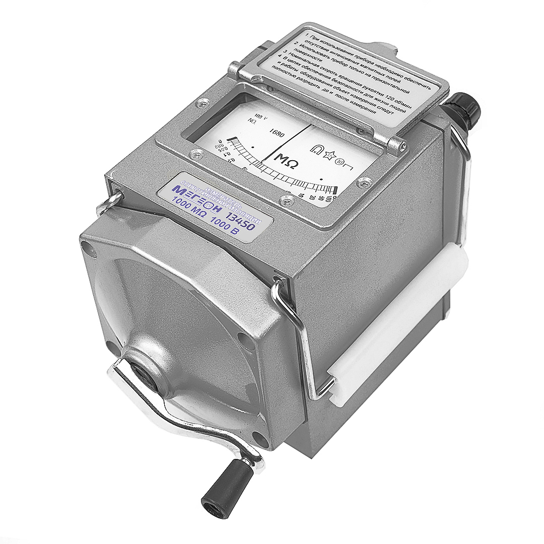 Изображение товара Мегаомметр МЕГЕОН 13450 аналоговый измеритель сопротивления изоляции 145х120х205мм