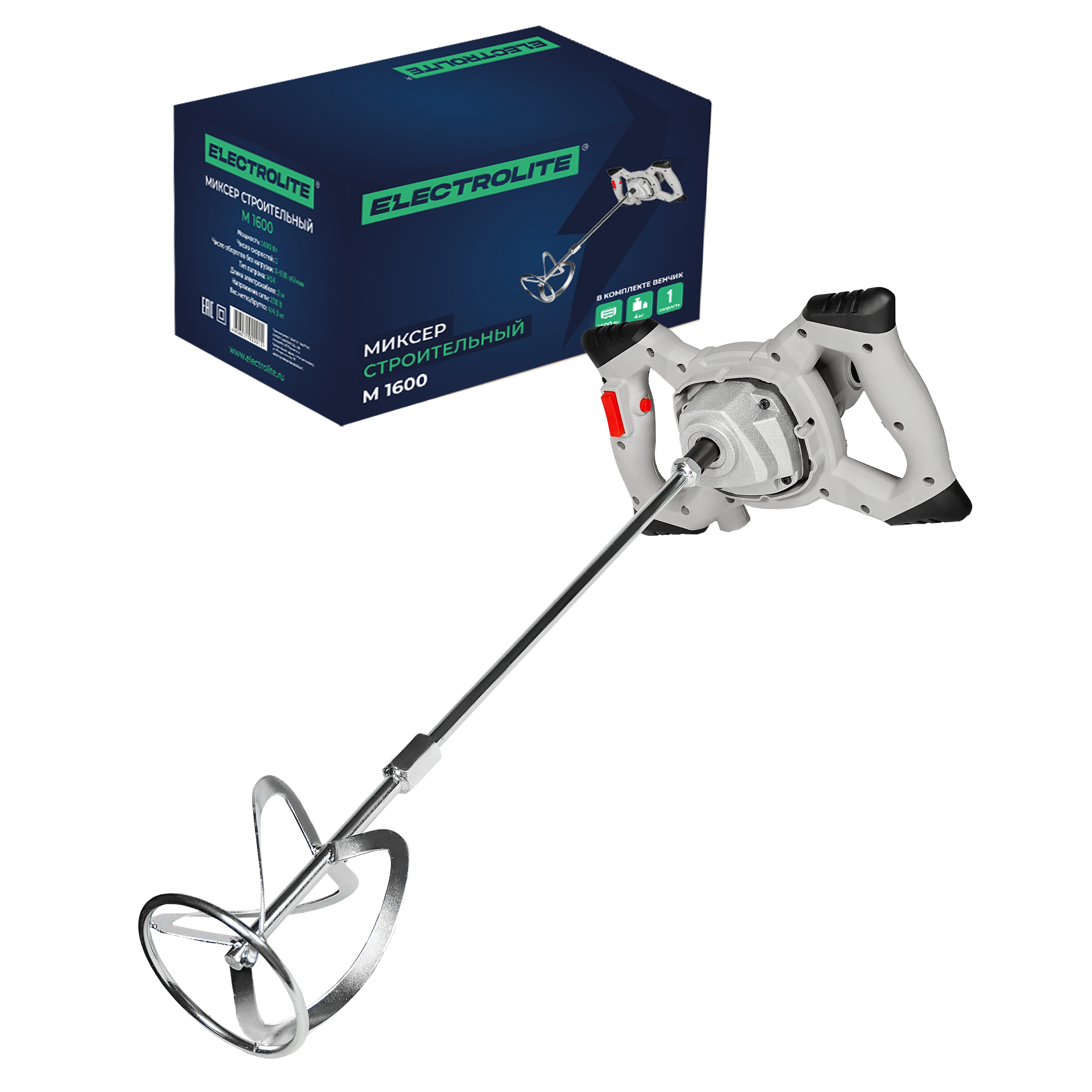 Изображение товара Миксер строительный Electrolite М 1600 5751, 1600 Вт