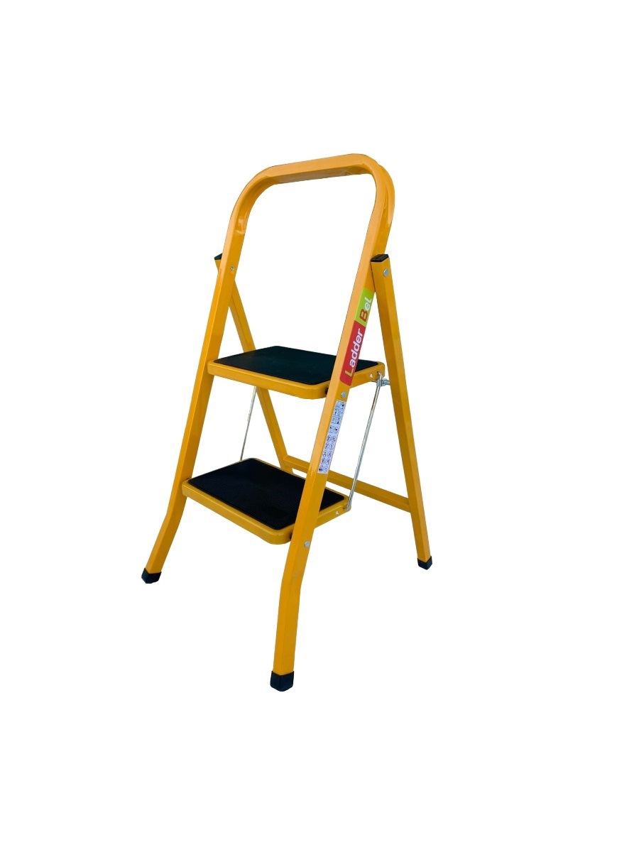 Изображение товара Стальная стремянка Ladderbel STR-ST-2WSRM-OR 2 ступени, нагрузка 150 кг, антискользящее покрытие