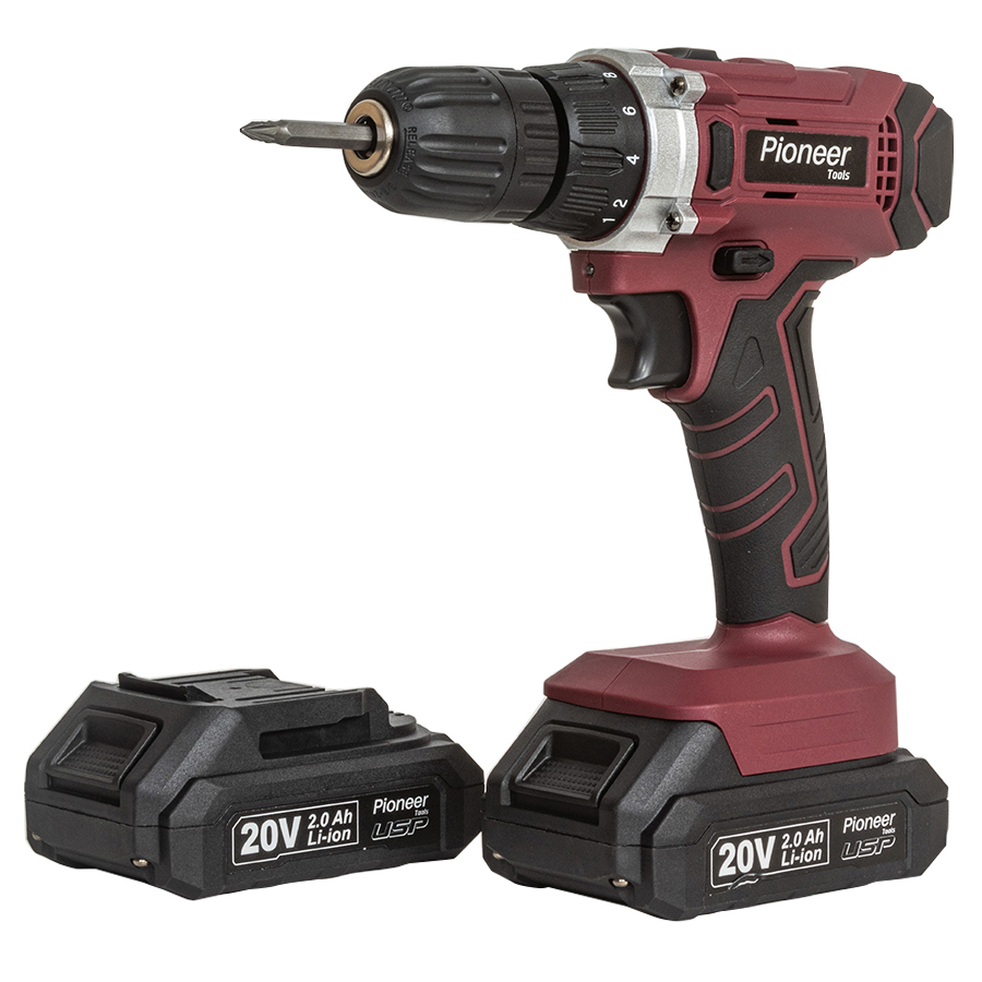 Изображение товара Дрель-шуруповерт аккумуляторная Pioneer CD-M2012C USP, 20 В Li-Ion 2x2 Ач