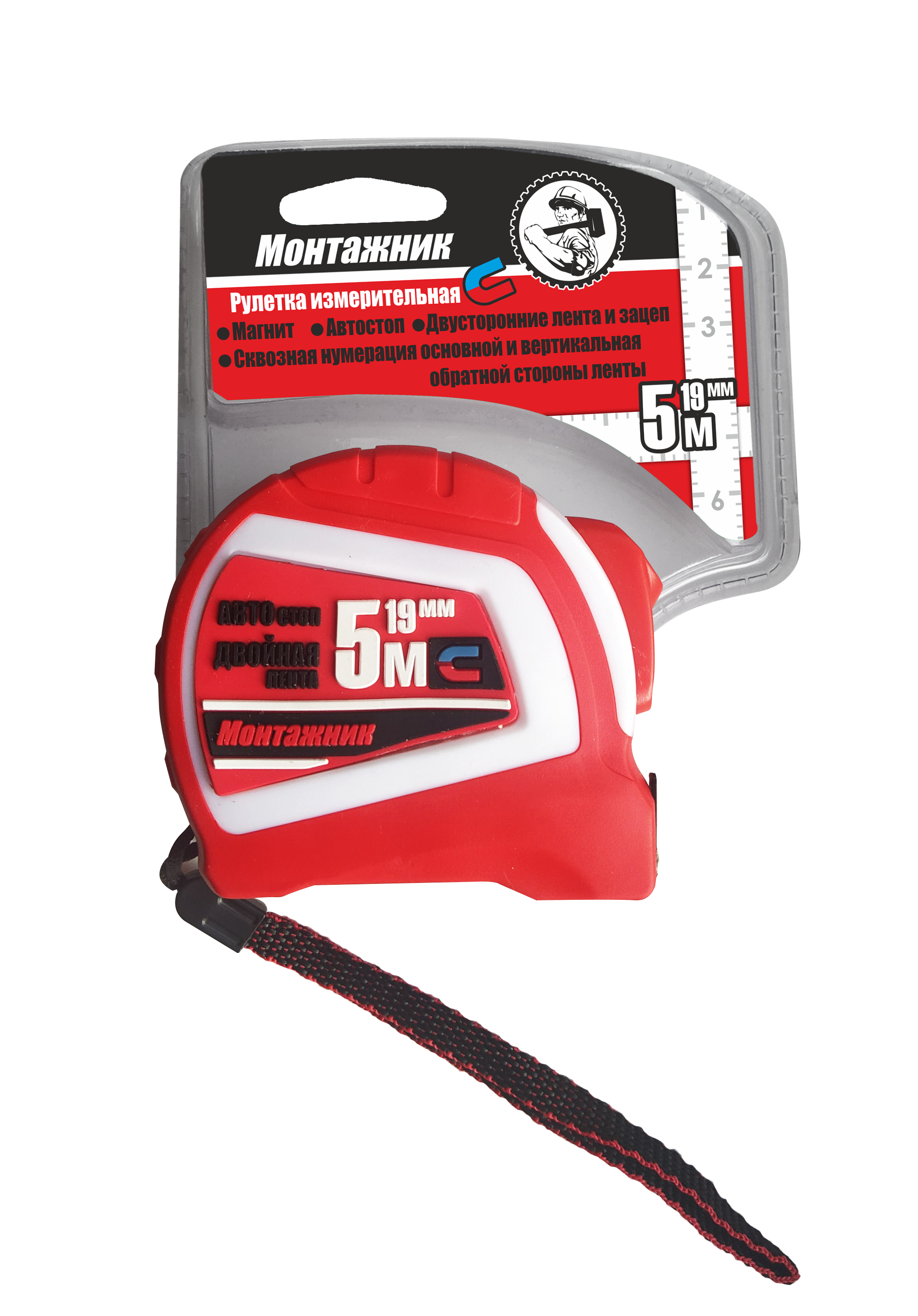 Изображение товара Рулетка Монтажник 603525 5 м x 25 мм