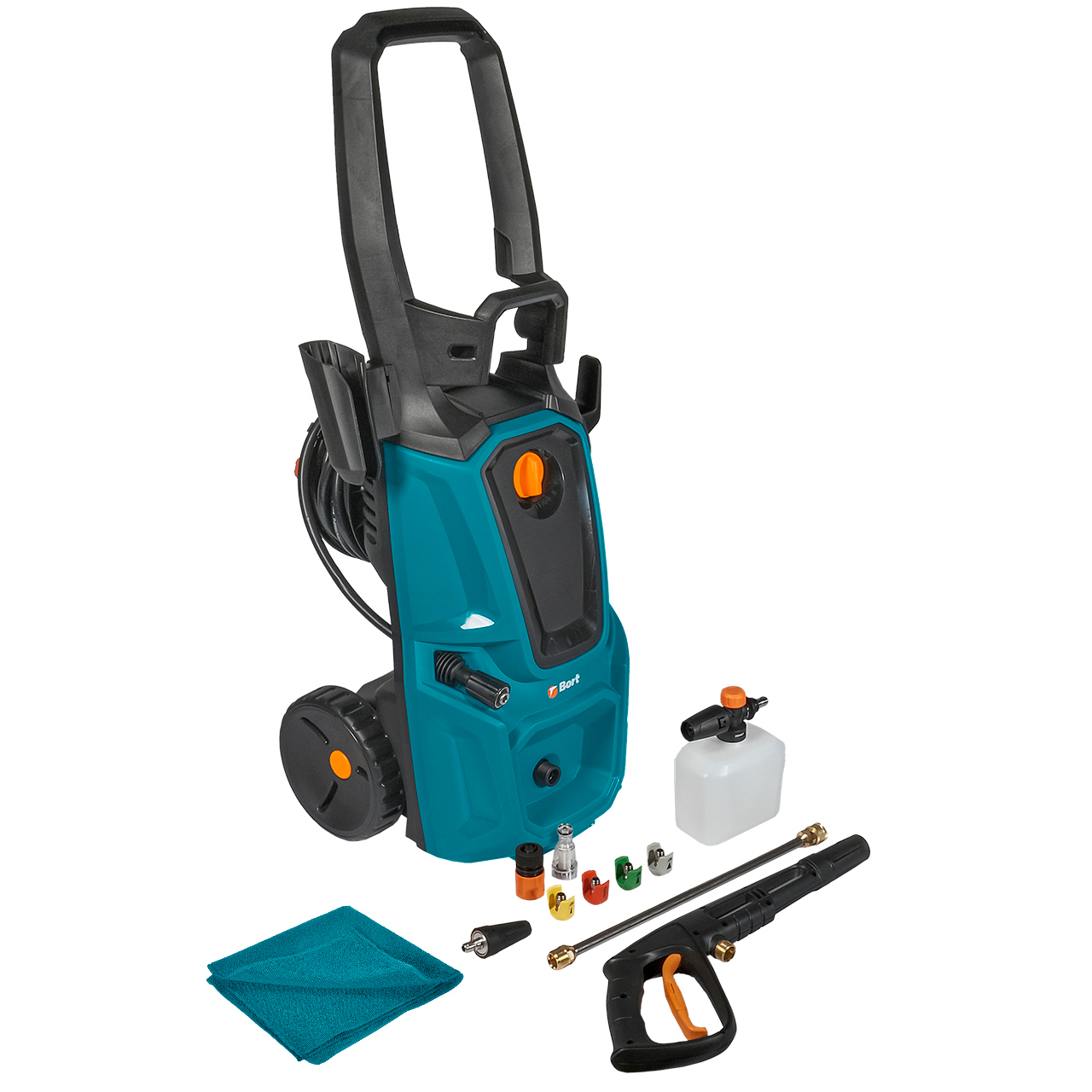 Изображение товара Мойка высокого давления Bort BHR-2700-R 160 бар 480 л/ч с аксессуарами