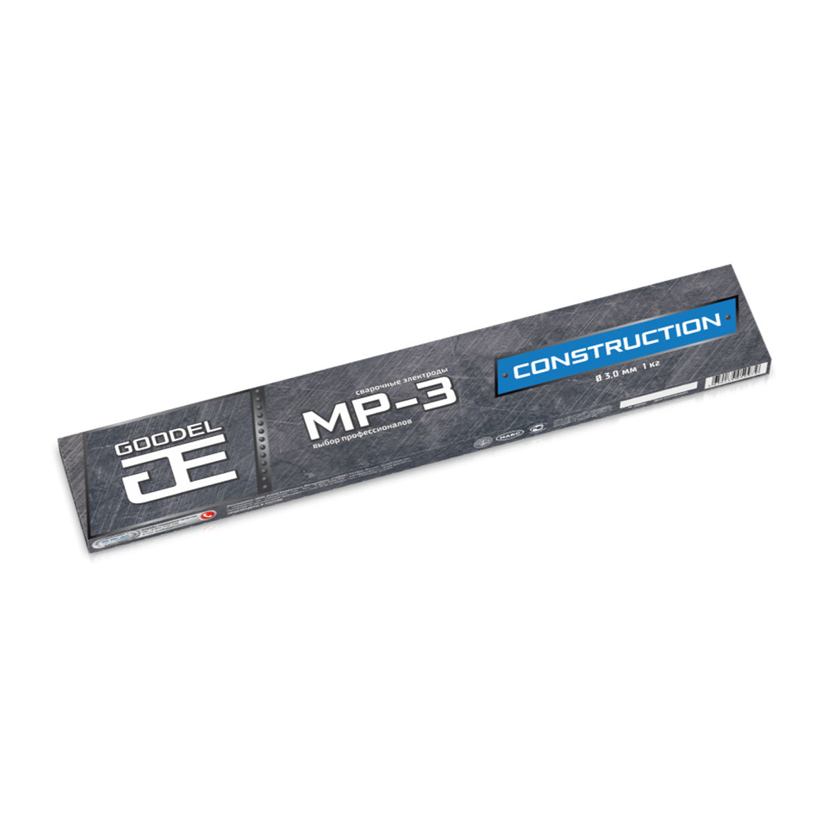 Изображение товара Электрод сварочный МР-3 Goodel 3 мм 1 кг для углеродистых сталей