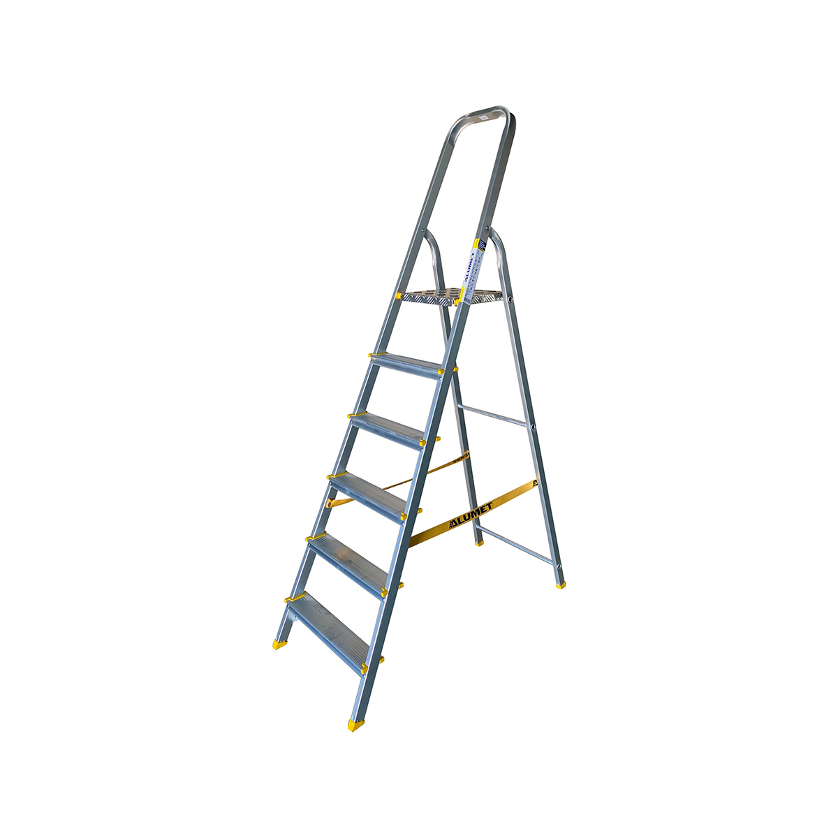 Изображение товара Алюминиевая стремянка Алюмет АРА 7006 6 ступеней максимальная нагрузка 150 кг