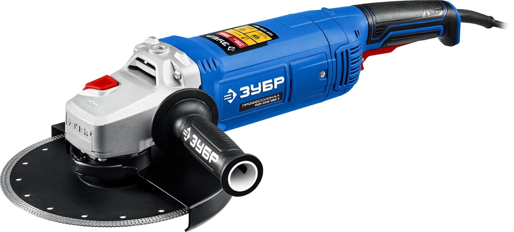 Изображение товара Углошлифовальная машина Зубр УШМ-П230-2000 П, 2000 Вт, 230 мм