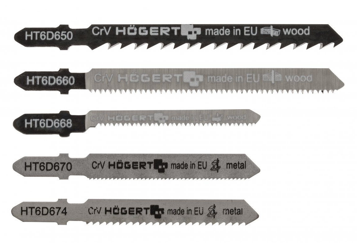 Изображение товара Набор пилок для электролобзика Hoegert Technik HT6D690 5 шт для дерева и металла