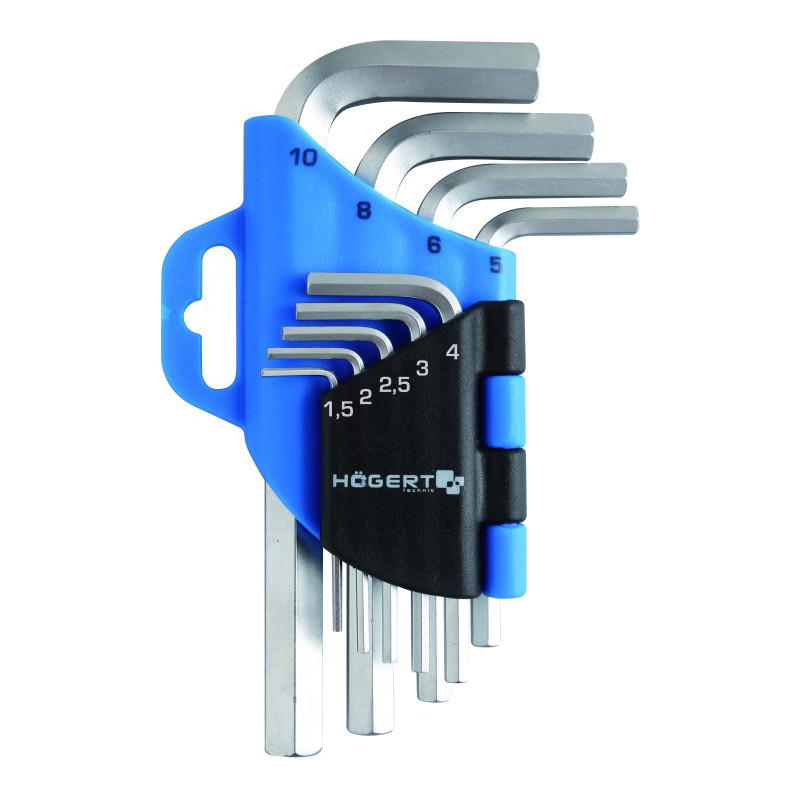 Изображение товара Набор ключей имбусовых шестигранных Hoegert Technik HT1W802 1.5-10 мм, 9 предметов