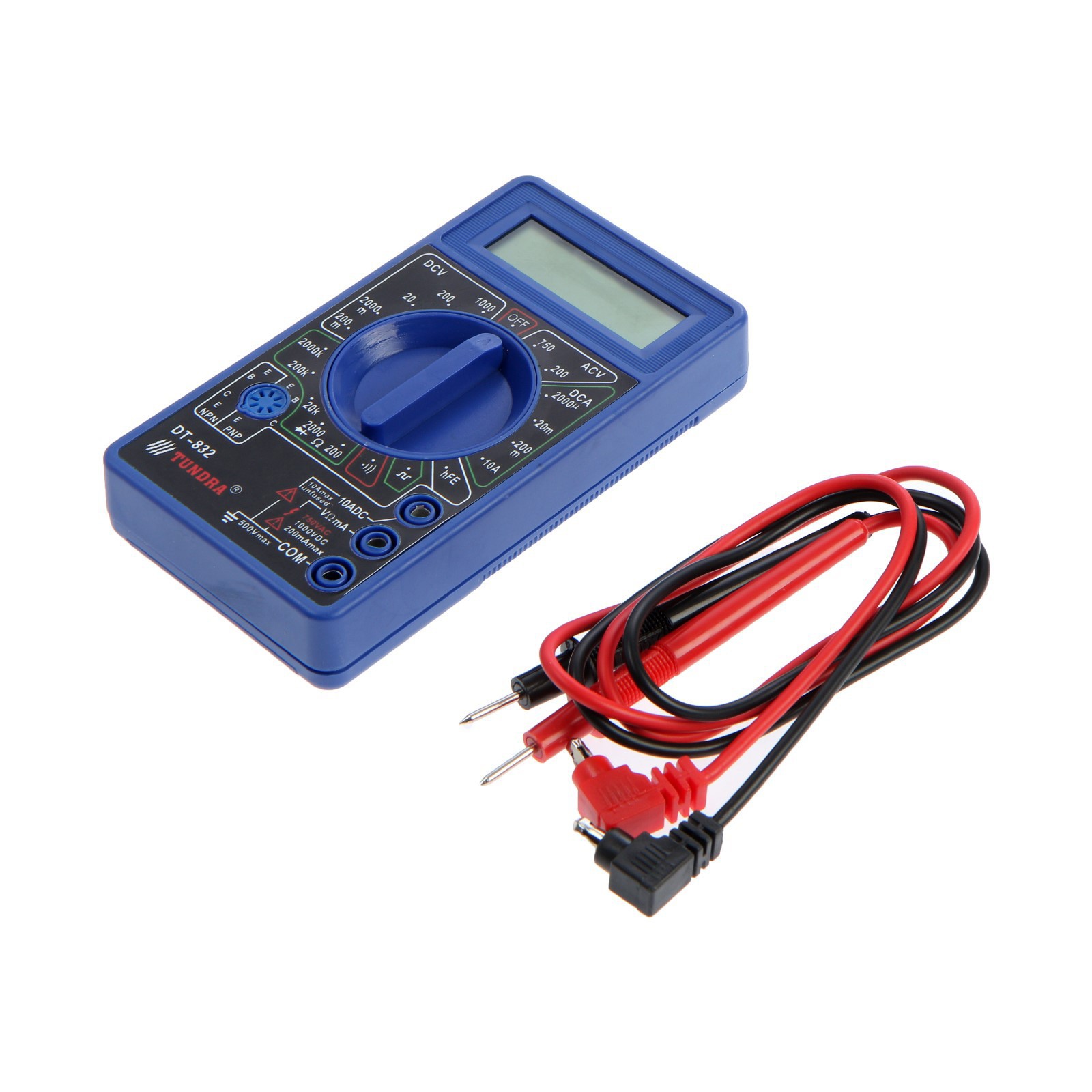 Изображение товара Цифровой мультиметр Тундра 1026050 для измерения тока напряжения сопротивления