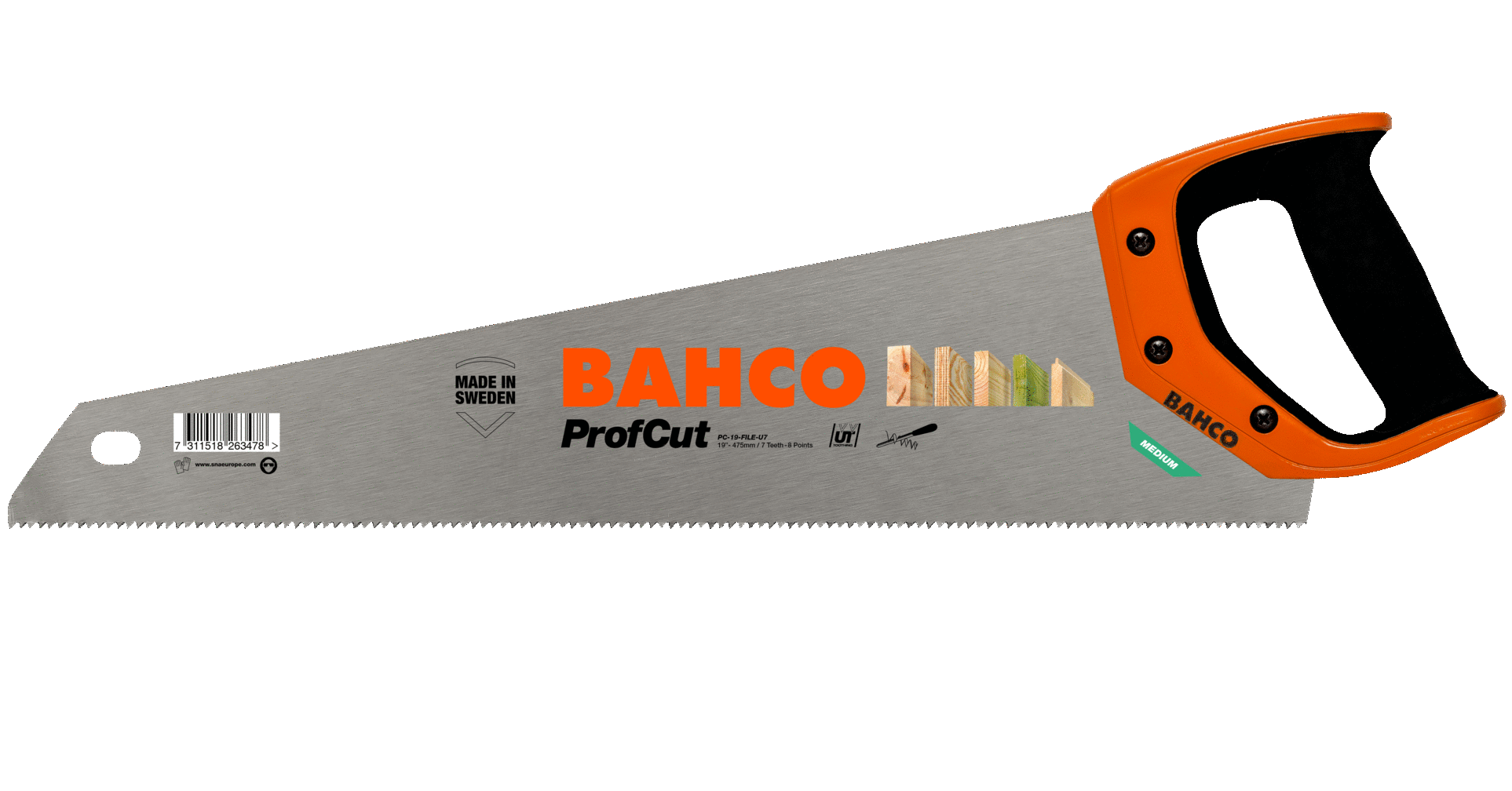 Изображение товара Ножовка универсальная BAHCO Profcut 475 мм для древесины и материалов