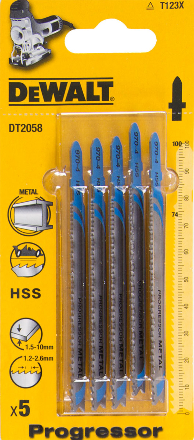 Изображение товара Пилка для электролобзика Dewalt DT2058-QZ набор 5 шт для металла