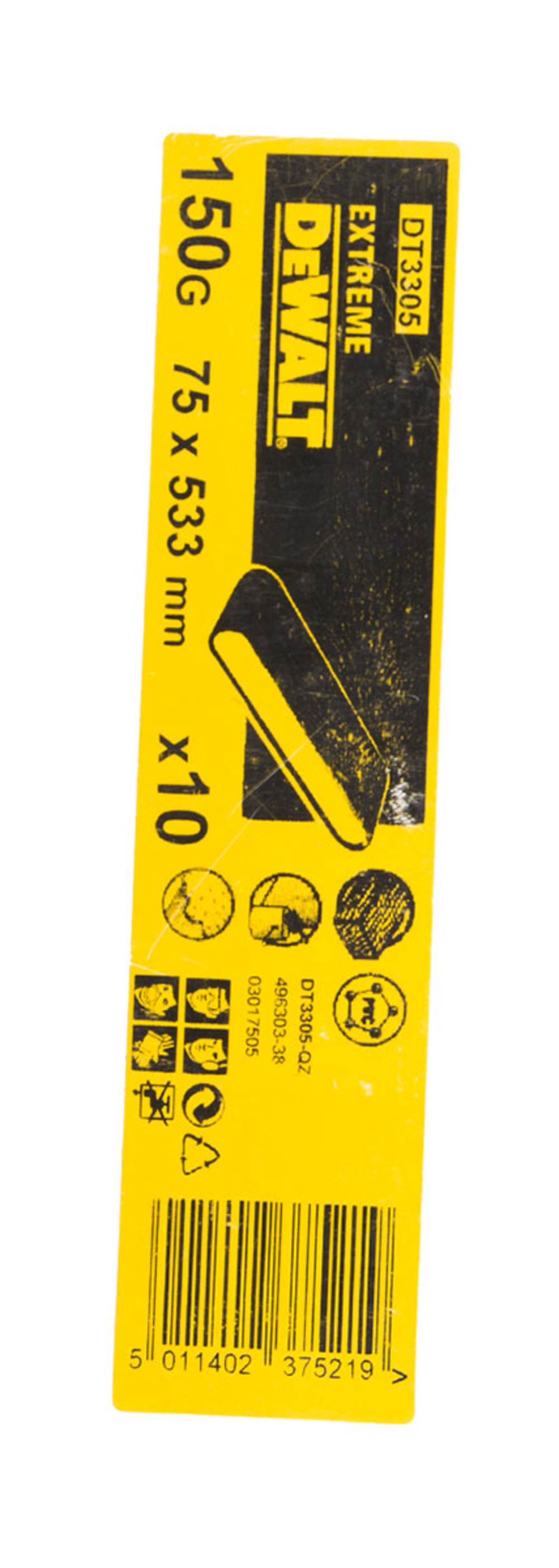 Изображение товара Лента шлифовальная Dewalt P150 533x75 мм, 10 шт.