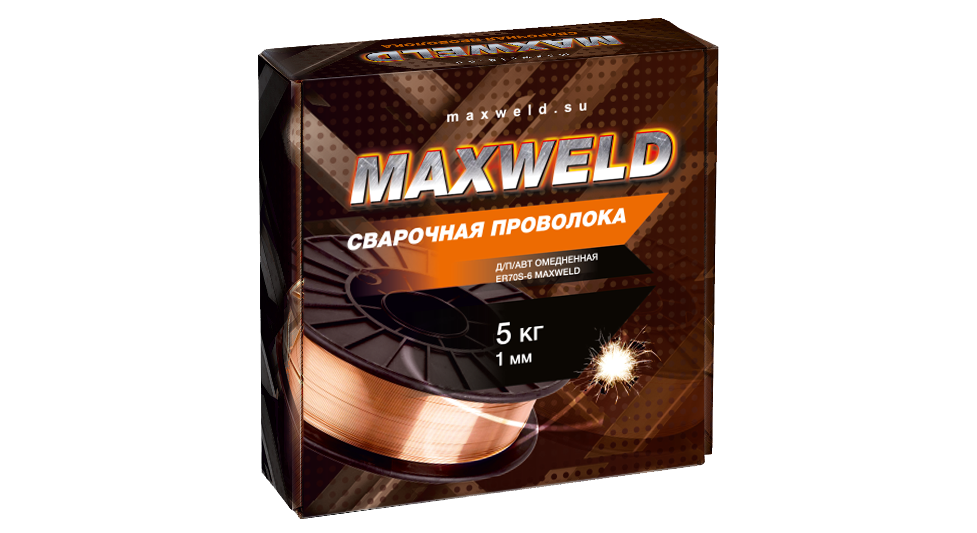 Изображение товара Проволока сварочная омедненная ER70S-6 Maxweld 1 мм 5 кг для нержавеющей стали