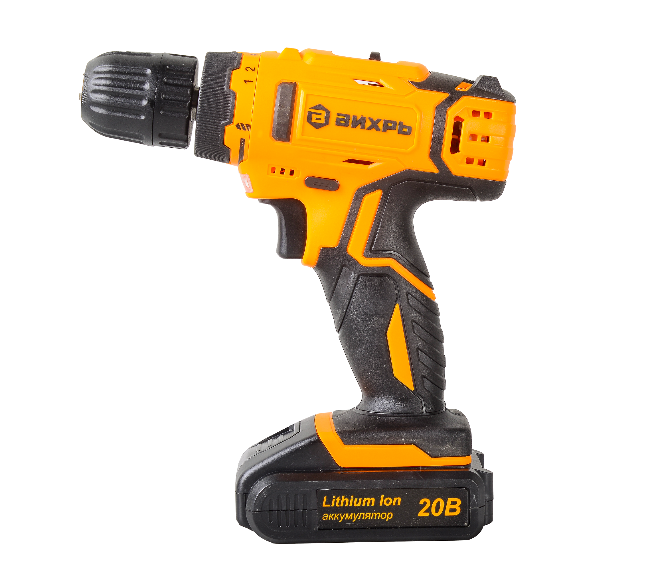 Изображение товара Дрель-шуруповерт аккумуляторная Вихрь ДА-20Л-2КА 72/14/36, 20 В Li-Ion 2x2 Ач в комплекте набор оснастки 65 предметов