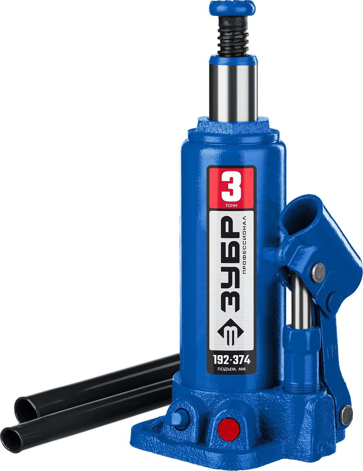 Изображение товара Домкрат гидравлический бутылочный Зубр 43060-3 до 3 тонн Китай