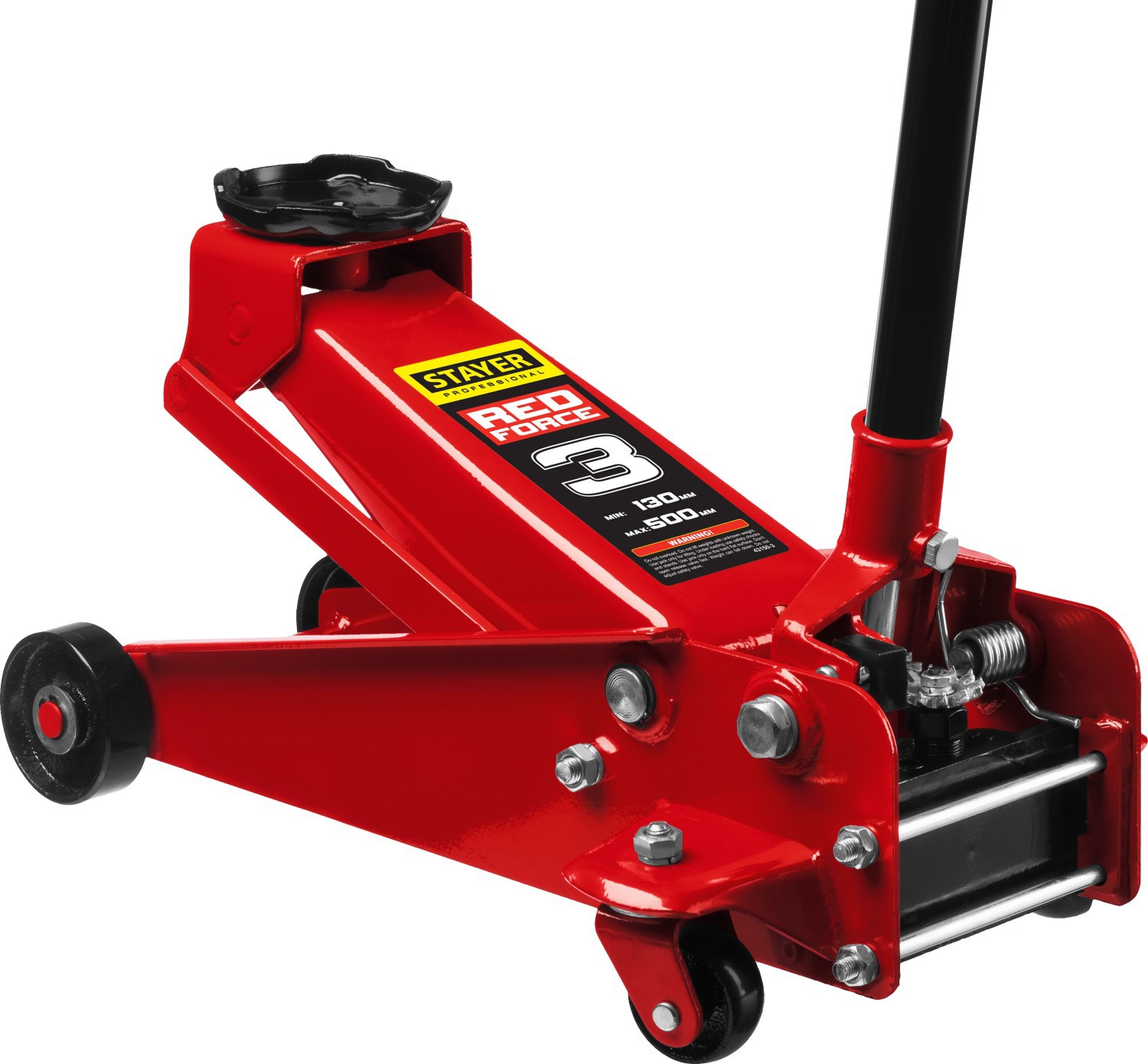 Изображение товара Домкрат подкатной гидравлический Stayer 43150-3 до 3 т, 130-500 мм