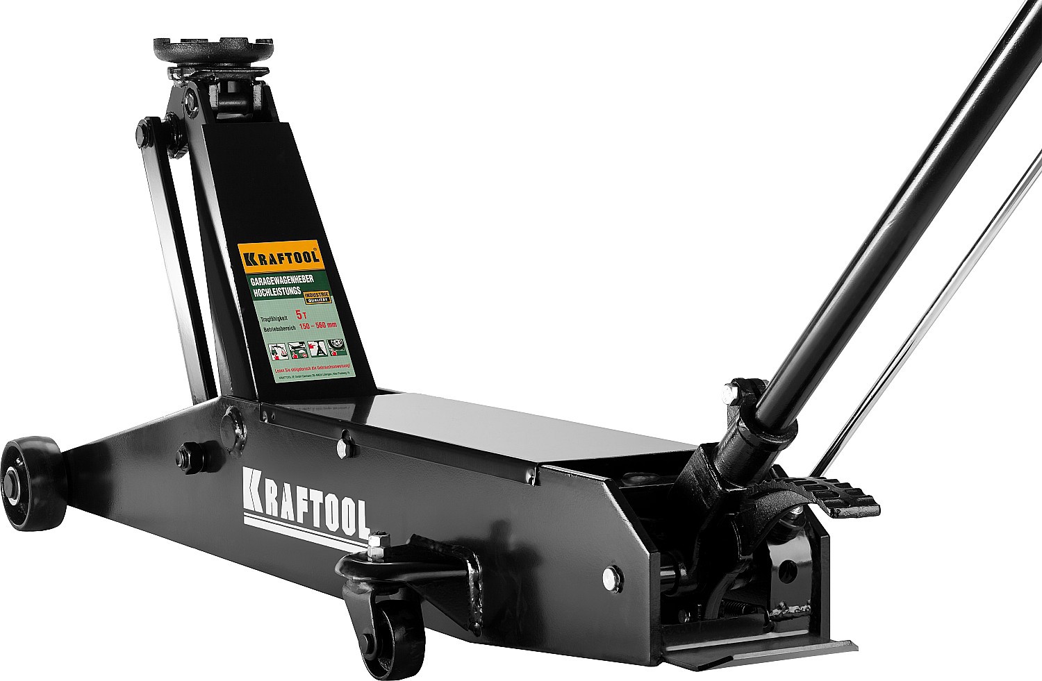 Изображение товара Домкрат подкатной гидравлический Kraftool 43455-5 до 5 т, 150-560 мм