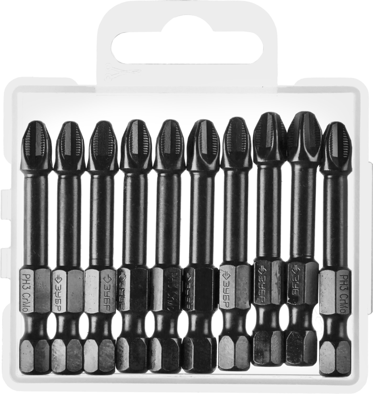 Изображение товара Профессиональные ударные магнито-казные биты ЗУБР 26021-3-50-S10, 10 шт Тайвань