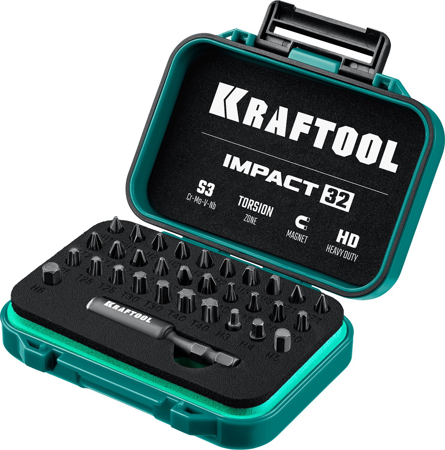 Изображение товара Набор бит ударных Kraftool 26066-H32, 32 шт, хромомолибденовая сталь