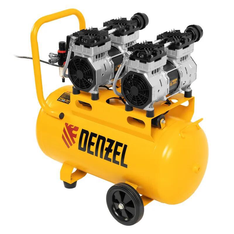 Изображение товара Компрессор поршневой Denzel DLS 1500/50, 50 л, 260 л/мин, безмасляный