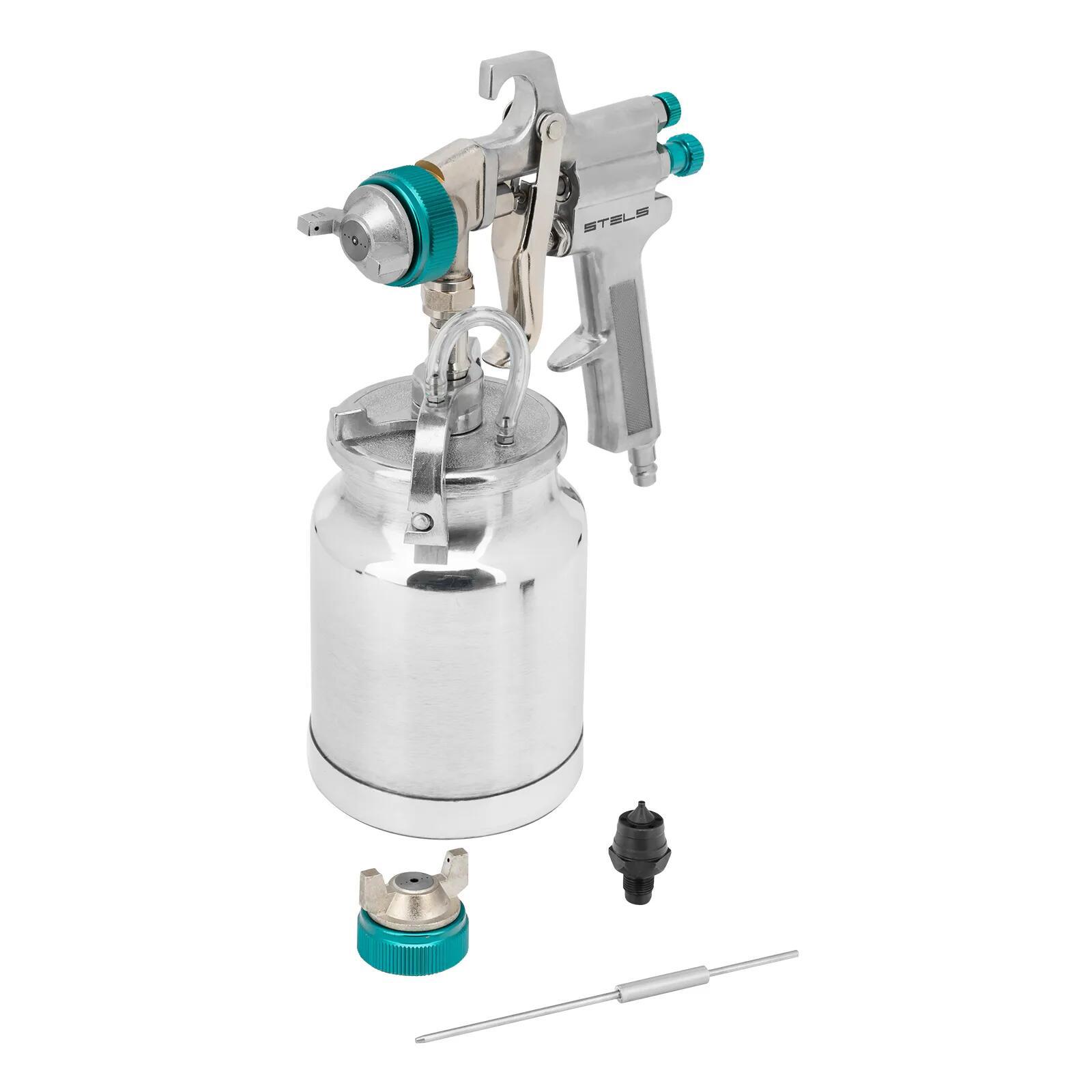 Изображение товара Профессиональный пневматический краскораспылитель Stels AS 702 HP с нижним баком 1 л для универсаль
