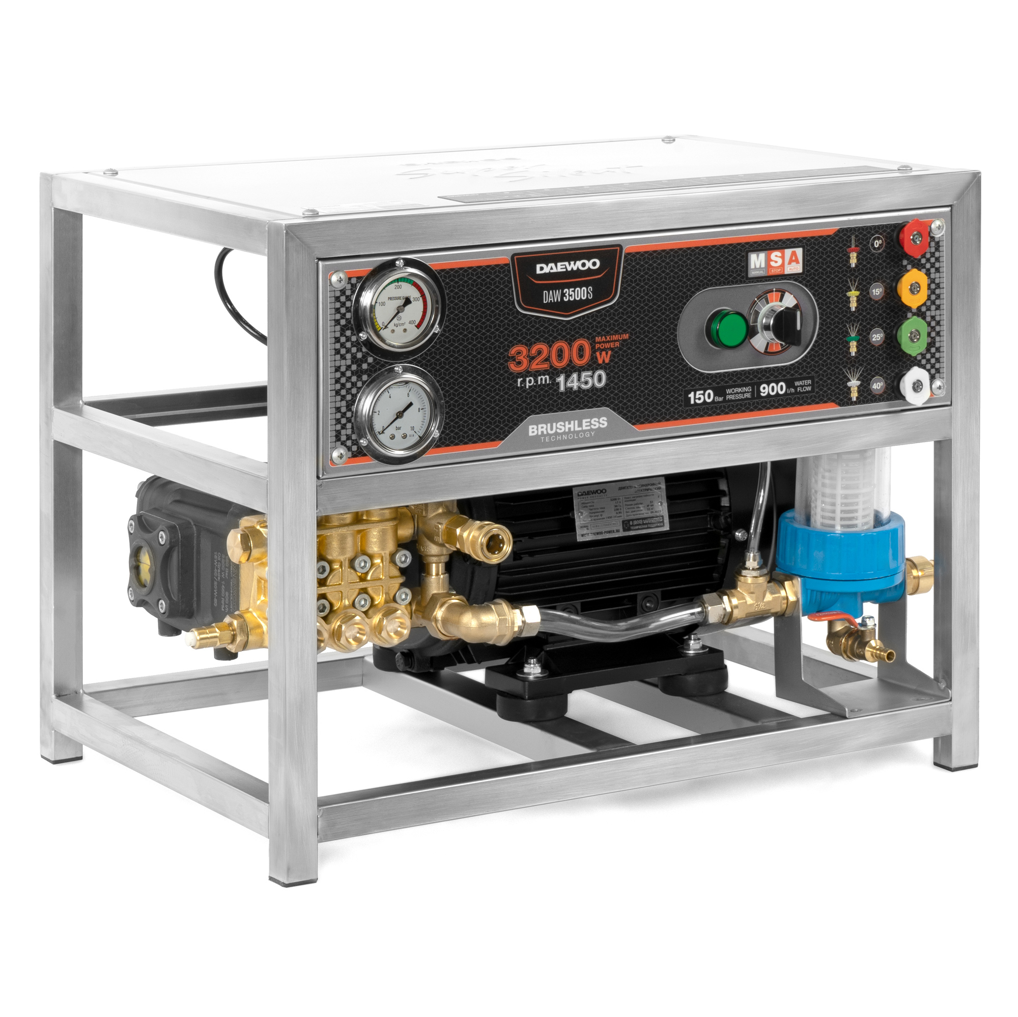Изображение товара Мойка высокого давления Daewoo DAW 3500S 150 бар 900 л/ч с пеногенератором