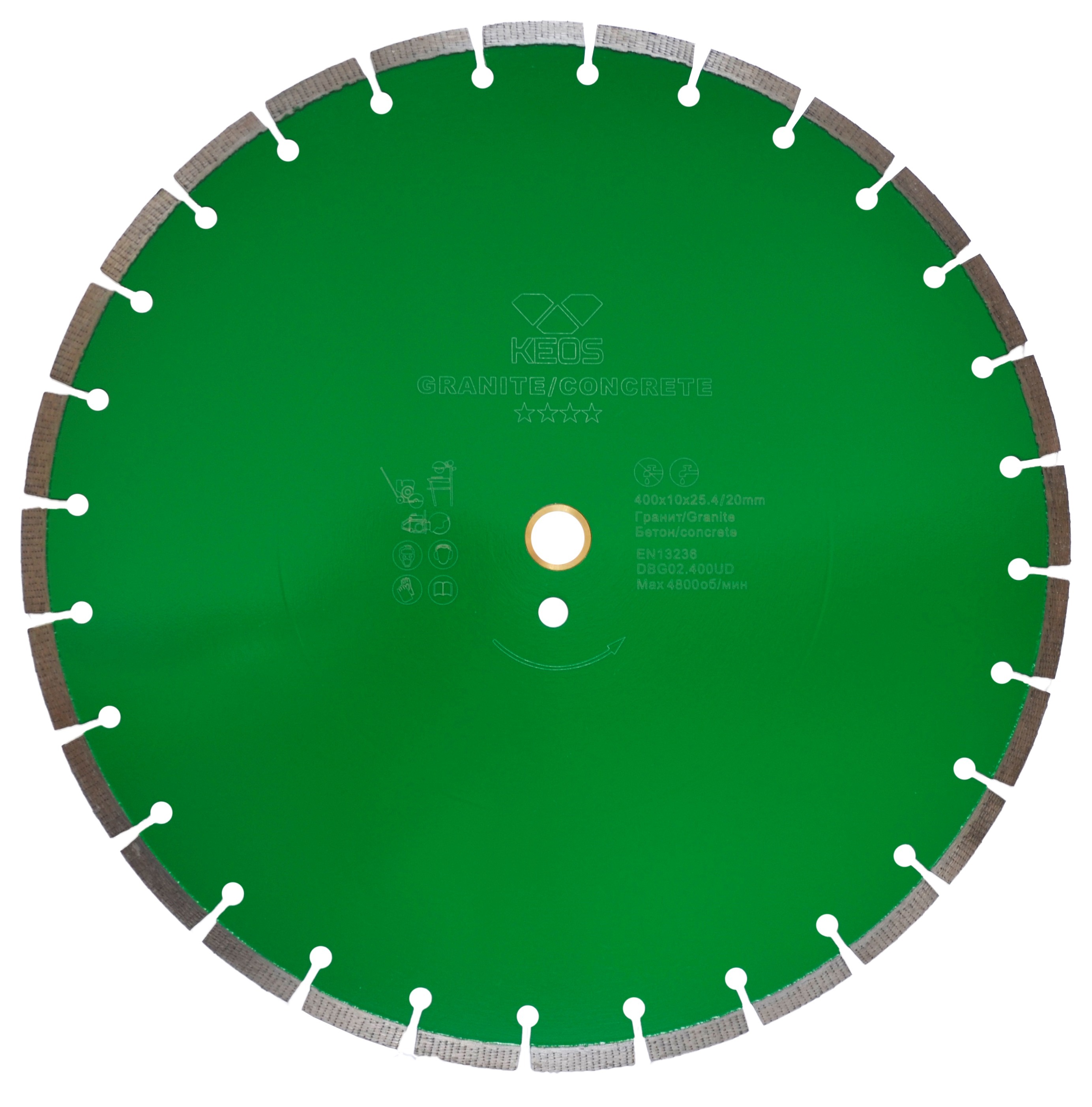 Изображение товара Диск алмазный по бетону Keos DBG02.400UD с сегментированной кромкой 400x25.4x3.2 мм