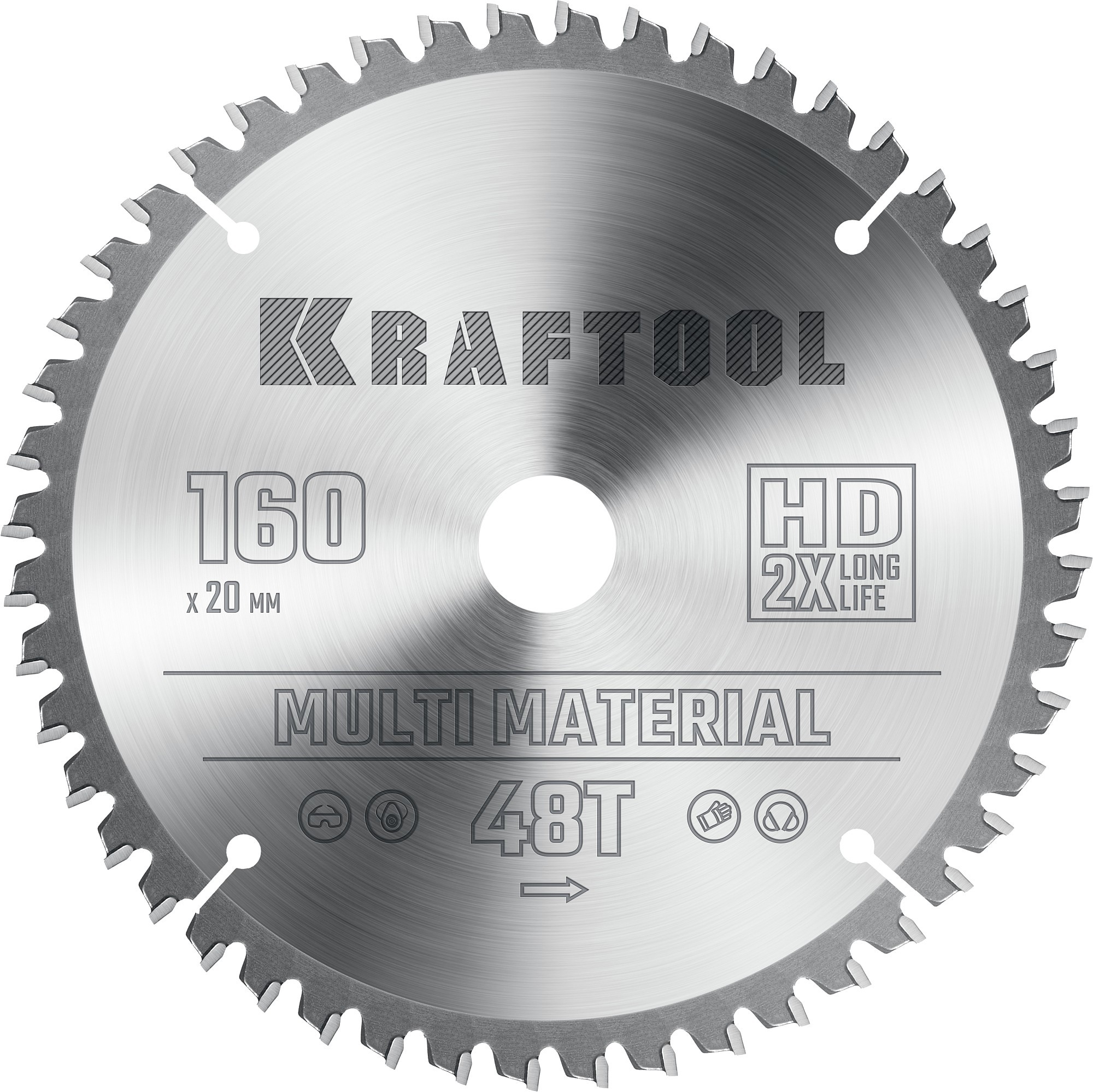 Изображение товара Диск пильный по алюминию Kraftool Multi Material 36953-160-20 48T 160x20x1.8 мм