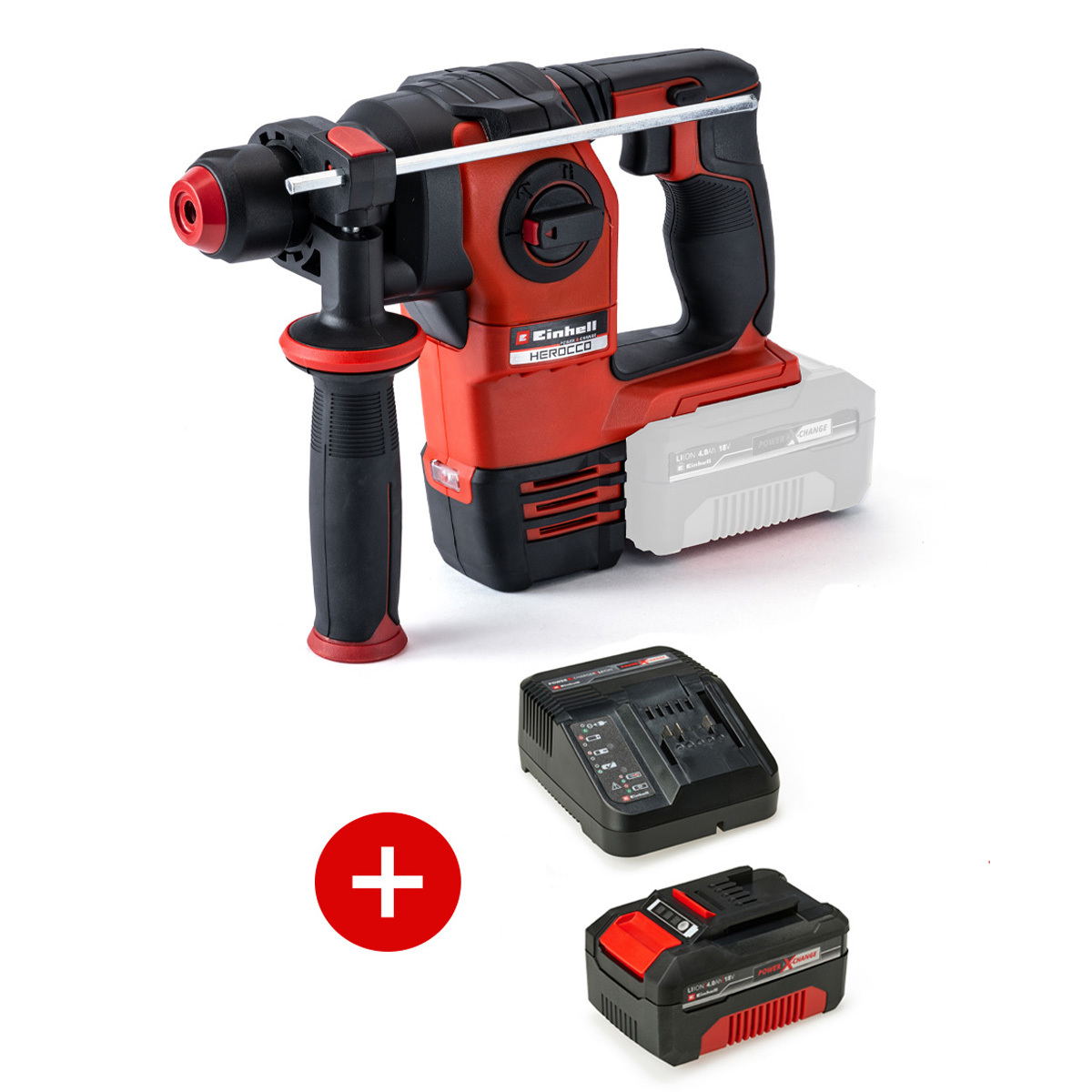 Изображение товара Перфоратор аккумуляторный Einhell Herocco SDS Plus 18 В 4 Ач бесщёточный