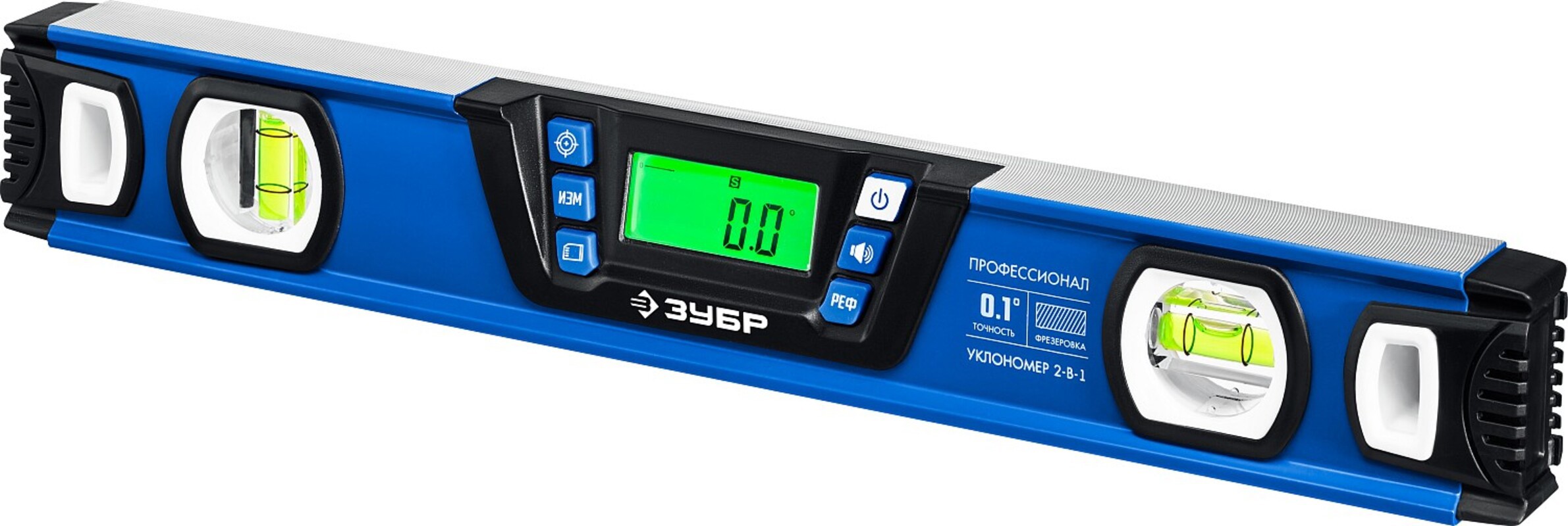 Изображение товара Уровень-угломер пузырьковый с подсветкой алюминиевый Зубр 34286 400 мм профессиональный