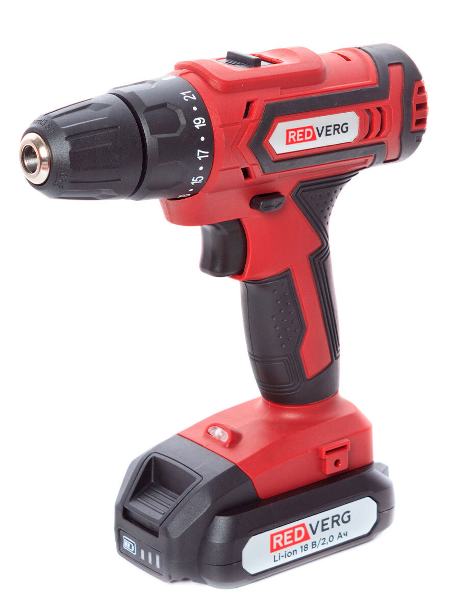 Изображение товара Шуруповерт аккумуляторный Redverg RD-S18M/U, 18 В Li-Ion 2x2 Ач