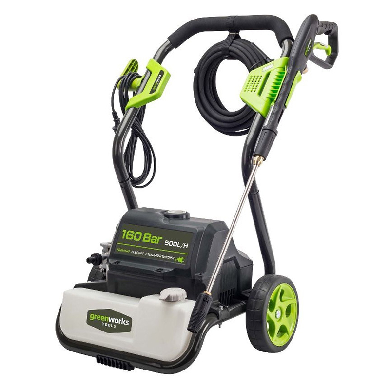 Изображение товара Мойка высокого давления Greenworks 160 бар, 500 л/ч, комплект аксессуаров