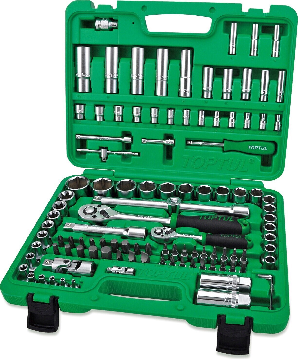 Изображение товара TOPTUL GCAI108R Набор торцевых головок 108 предметов 1/4 1/2 дюйма