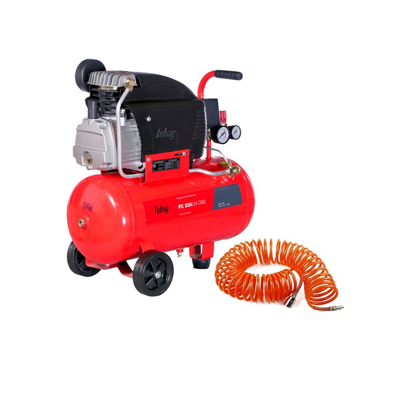 Изображение товара Компрессор поршневой Fubag FC 230/24 CM2 24 л 230 л/мин в комплекте со шлангом спиральным 10 м