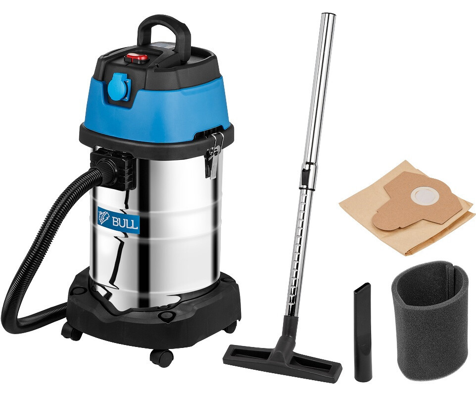 Изображение товара Пылесос строительный BULL AS 3001, 1400 Вт, 30 л, влажная и сухая уборка