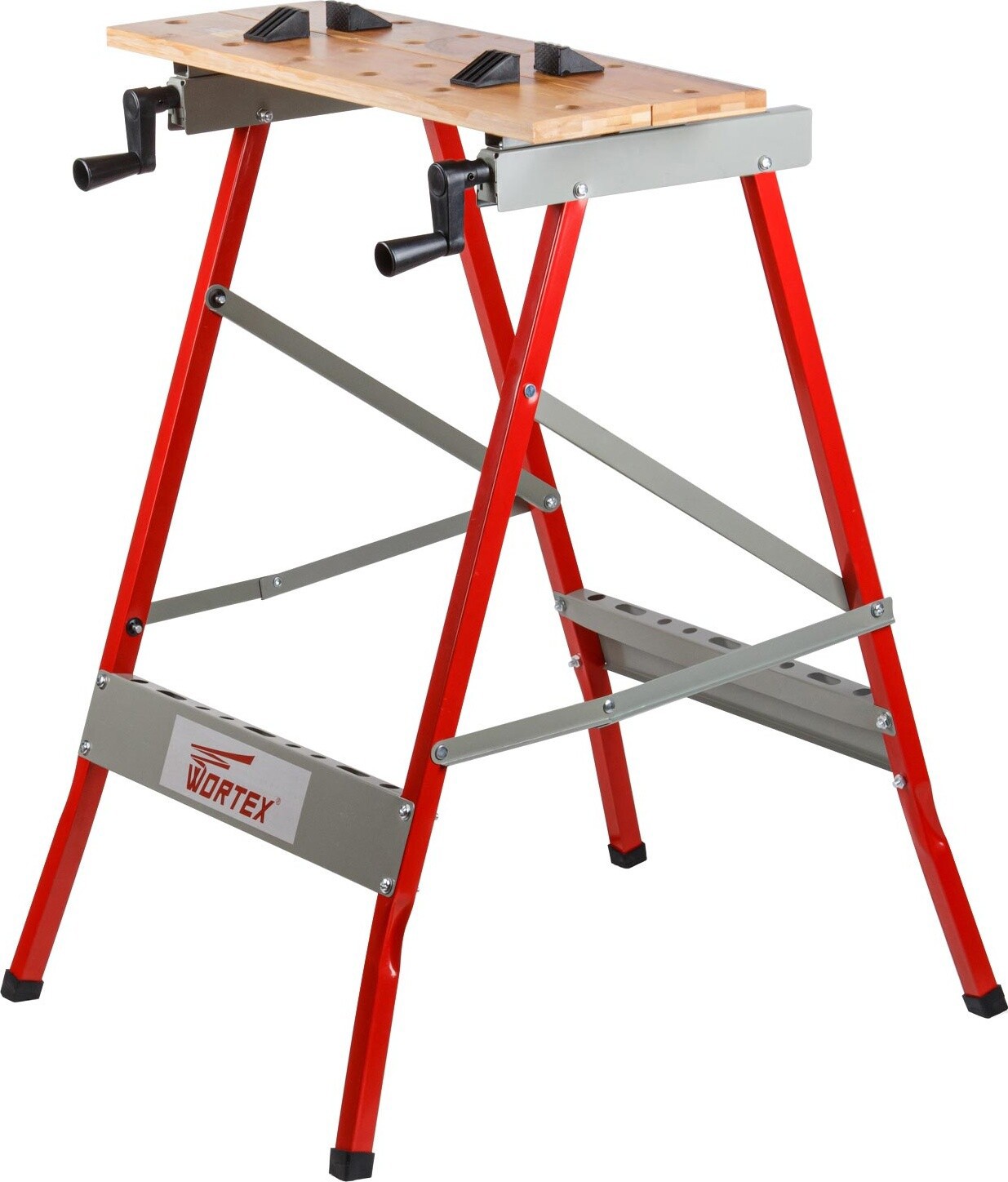 Изображение товара Верстак складной Wortex WB 5678 с тисками и бамбуковой столешницей