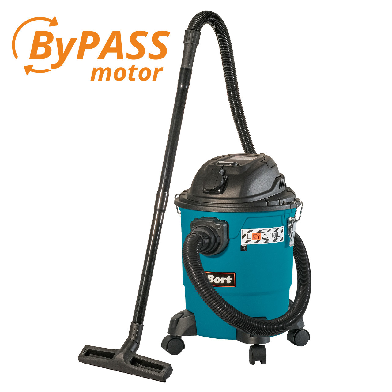 Изображение товара Пылесос строительный Bort BSS-1220-P 1200 Вт 20 л HEPA фильтр выдувка влажная сухая уборка