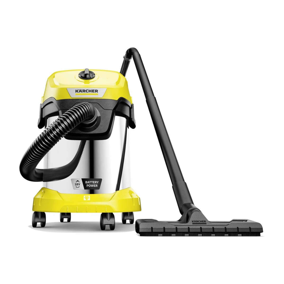 Изображение товара Пылесос хозяйственный KARCHER WD 3-18 S — аккумуляторная мобильность, 17 л, выдувание