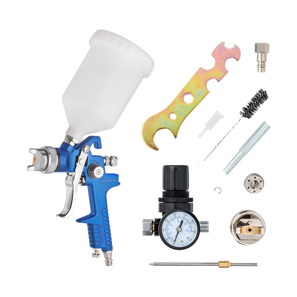 Изображение товара Краскопульт пневматический REMIX H-827-KIT HVLP с верхним бачком