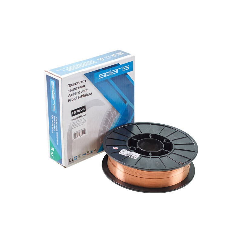 Изображение товара Проволока сварочная омедненная Solaris WM-ER70S6-08050 0.8 мм 5000 г