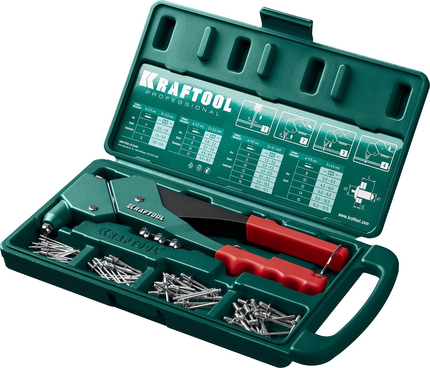 Изображение товара Заклепочник поворотный Kraftool RX-7 360 31176-H6 280 мм 2.4 - 4.8 мм