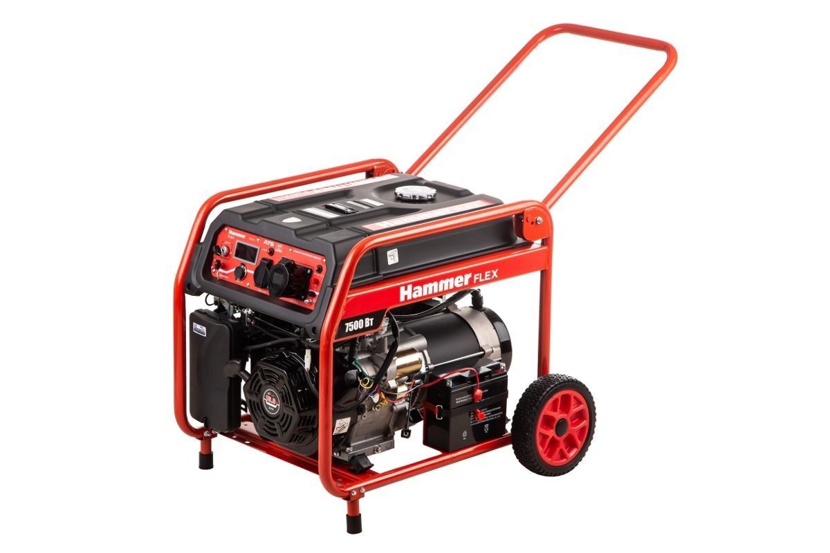 Изображение товара Hammer GN8000ATS Генератор бензиновый 7 5 кВт с AVR и ЖК дисплеем