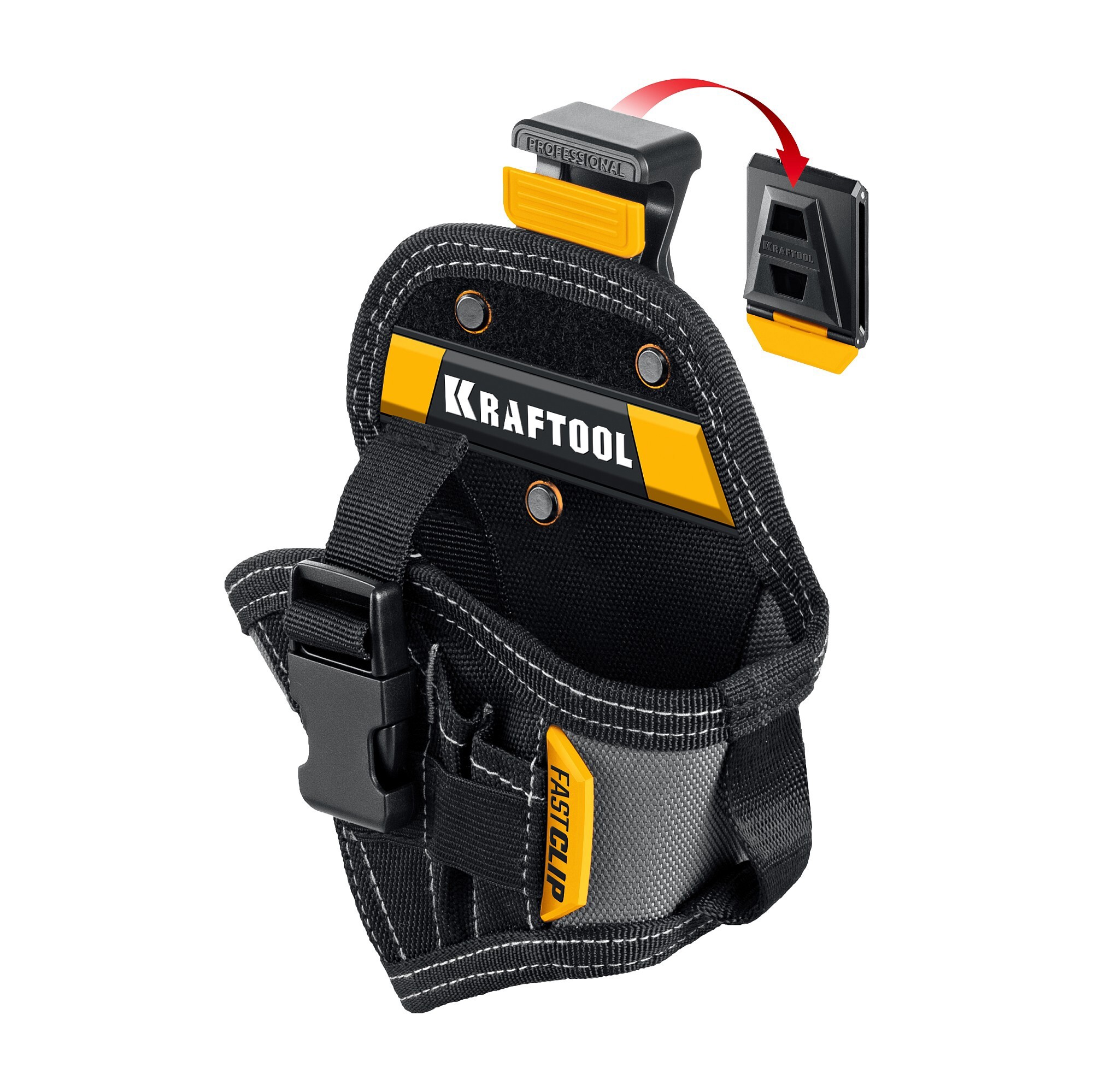 Изображение товара Кобура для шуруповерта Kraftool KH-5C 38770 из полиэстера с отделениями для инструментов