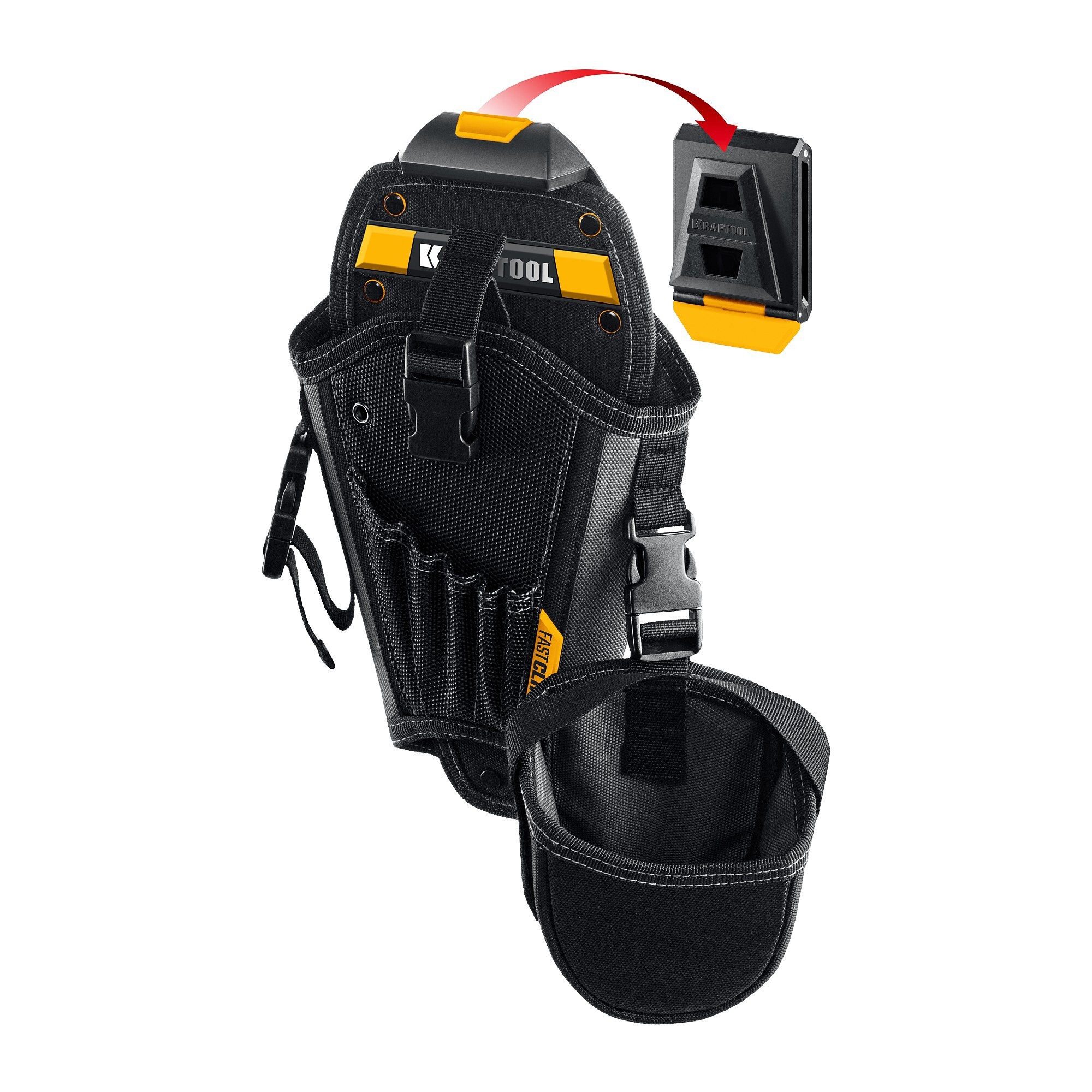 Изображение товара Кобура для шуруповерта Kraftool KH-5 38769 из полиэстера с отделениями и карманом