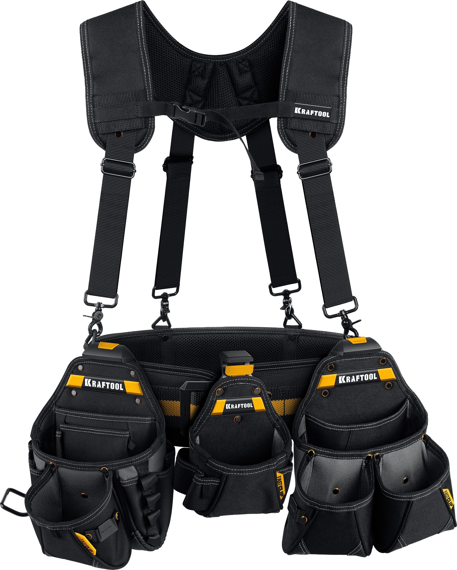 Изображение товара Пояс монтажника для сумок Kraftool KBS-5 с 3 сумками и удобной системой крепежа