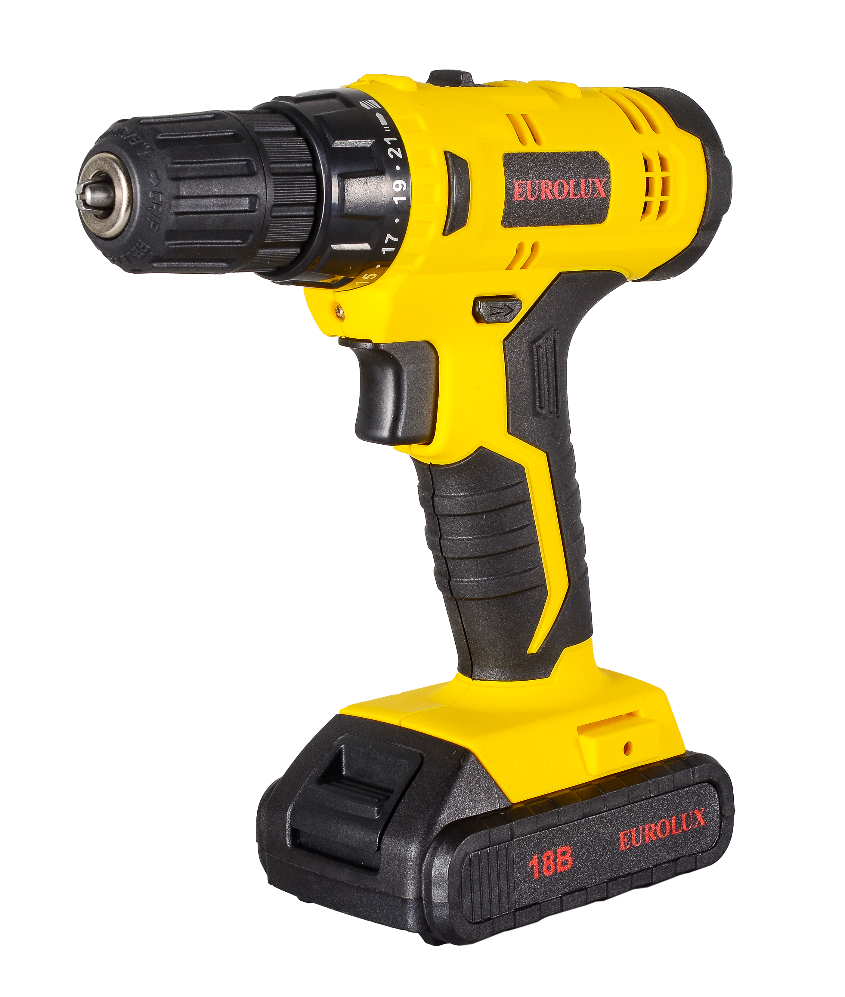 Изображение товара Дрель-шуруповерт аккумуляторная Eurolux ДА-18/2Li 72/14/40, 18 В Li-Ion 2x1.5 Ач